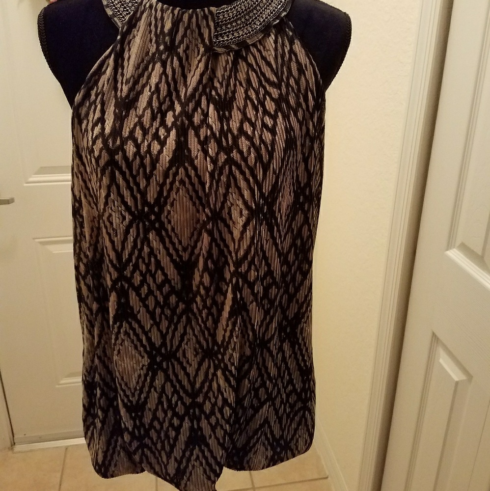 Alfani XL Black and Gray/Tan Blouse